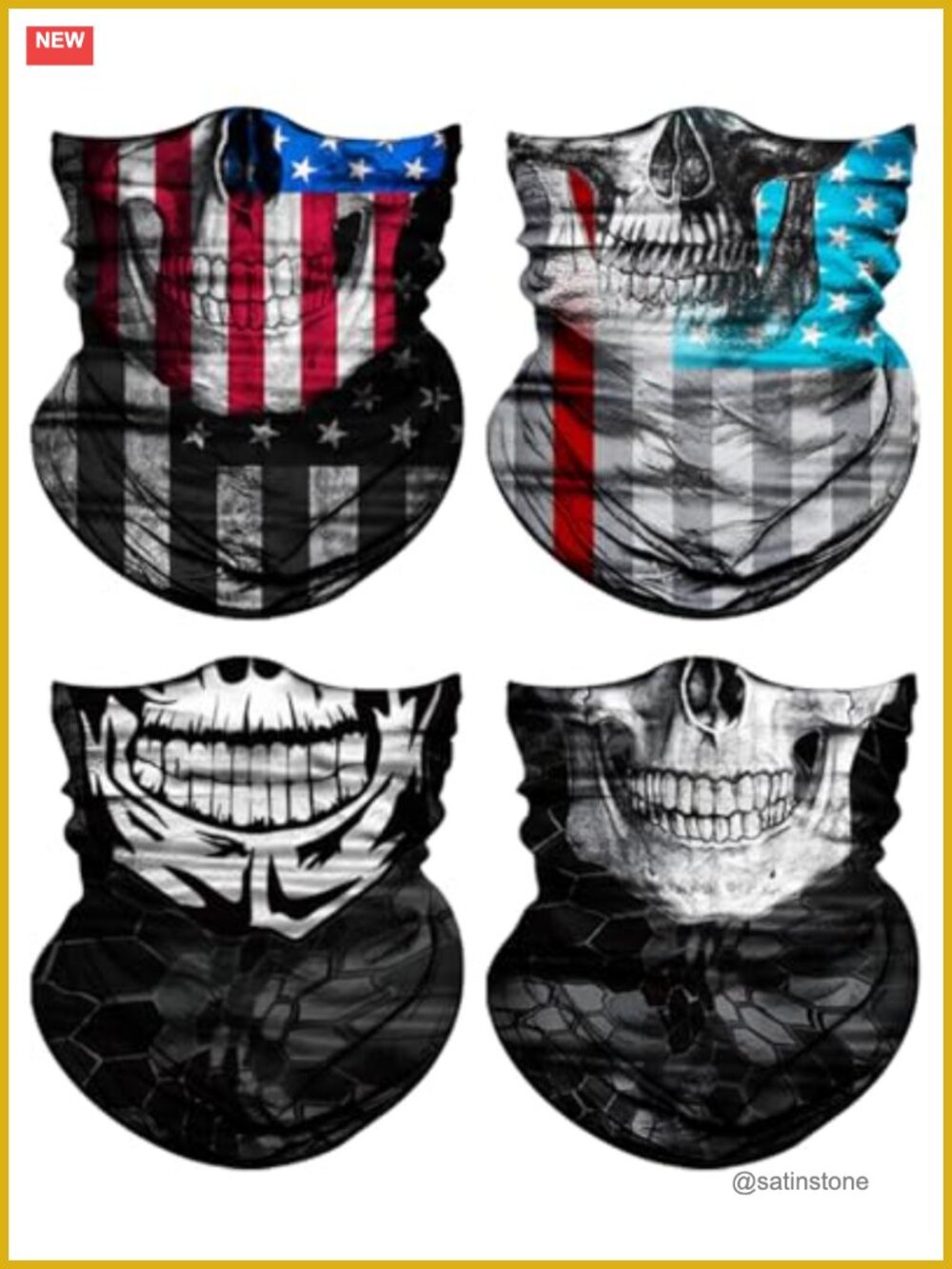 4-Pack Neck Gaiter Face Mask Head Wrap Balaclava for Men Women